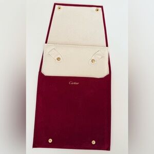Cartier Red Travel or display Jewelry Pouch Case for necklace Authentic